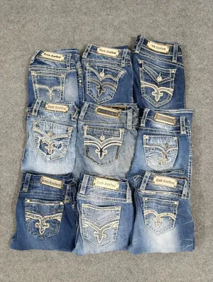 #104 Ladies y2k rock revival flared jeans -9