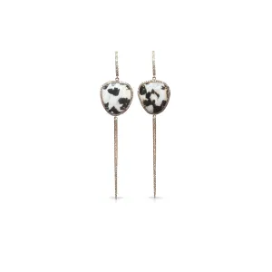 14k Gold and Diamond Shell Earrings