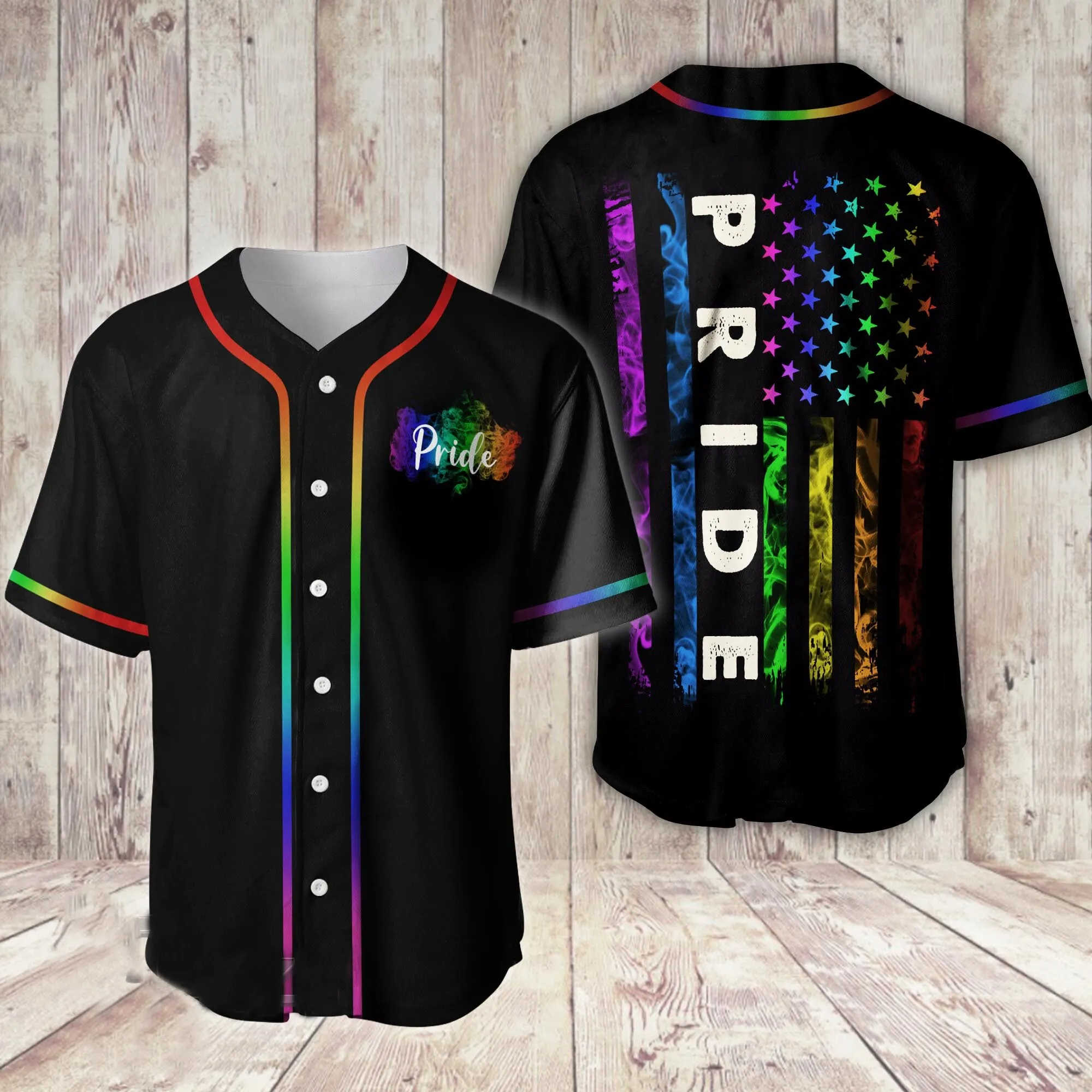 3D All Over Print Lgbt Pride Flag Baseball Shirt, Flag Baseball Jersey Shirt