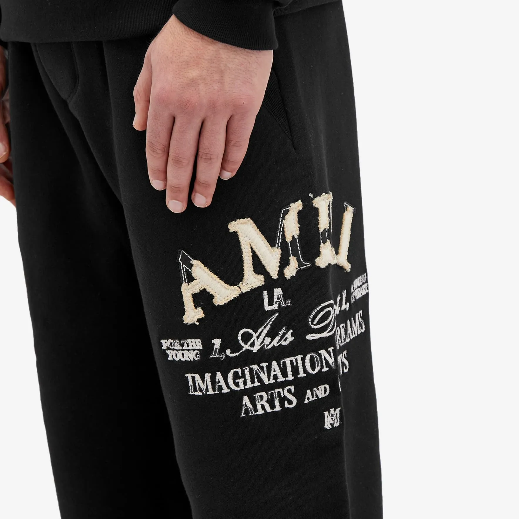 Amiri Distressed Arts District Sweatpants, Black