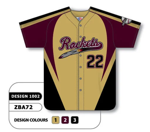 Athletic Knit Custom Sublimated Full Button Baseball Jersey Design 1002