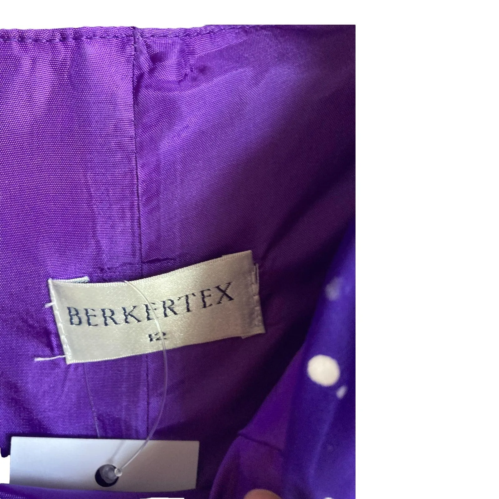 Berkertex Purple Spotted Occasion Short Sleeved Dress UK Size 12