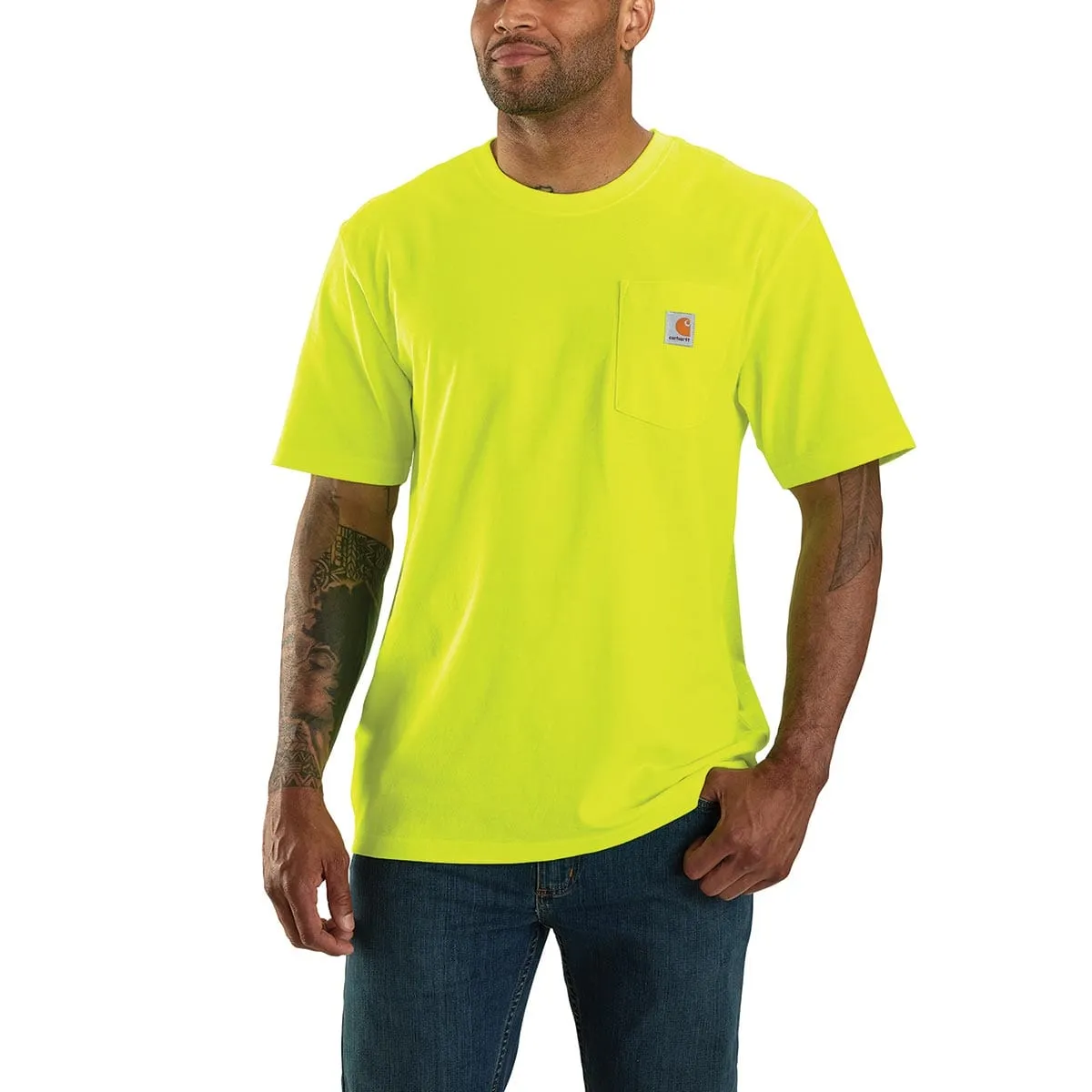 Carhartt K87 Enhanced Visibility Loose Fit Heavyweight Hi-Vis Pocket T-Shirt