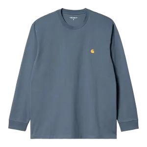 Carhartt WIP L/S Chase T-Shirt - Storm Blue/Gold