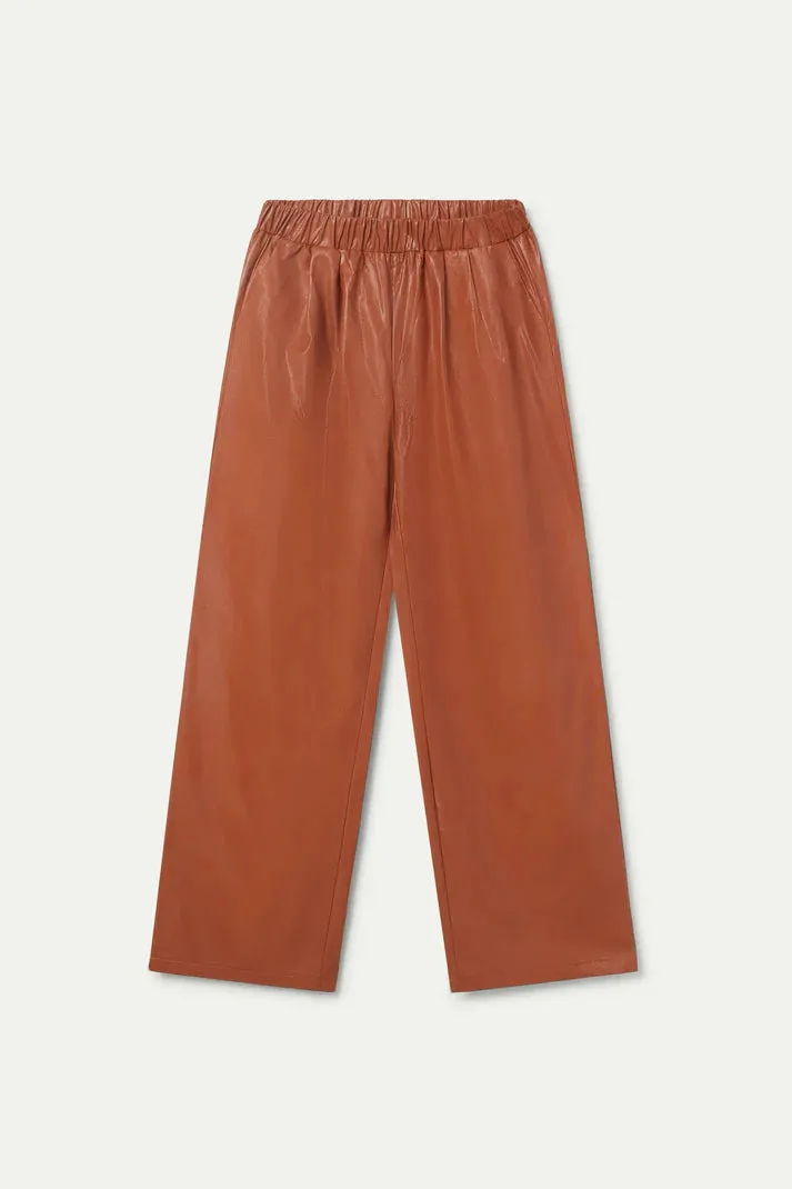 Carmen Faux Leather Pants in Copper