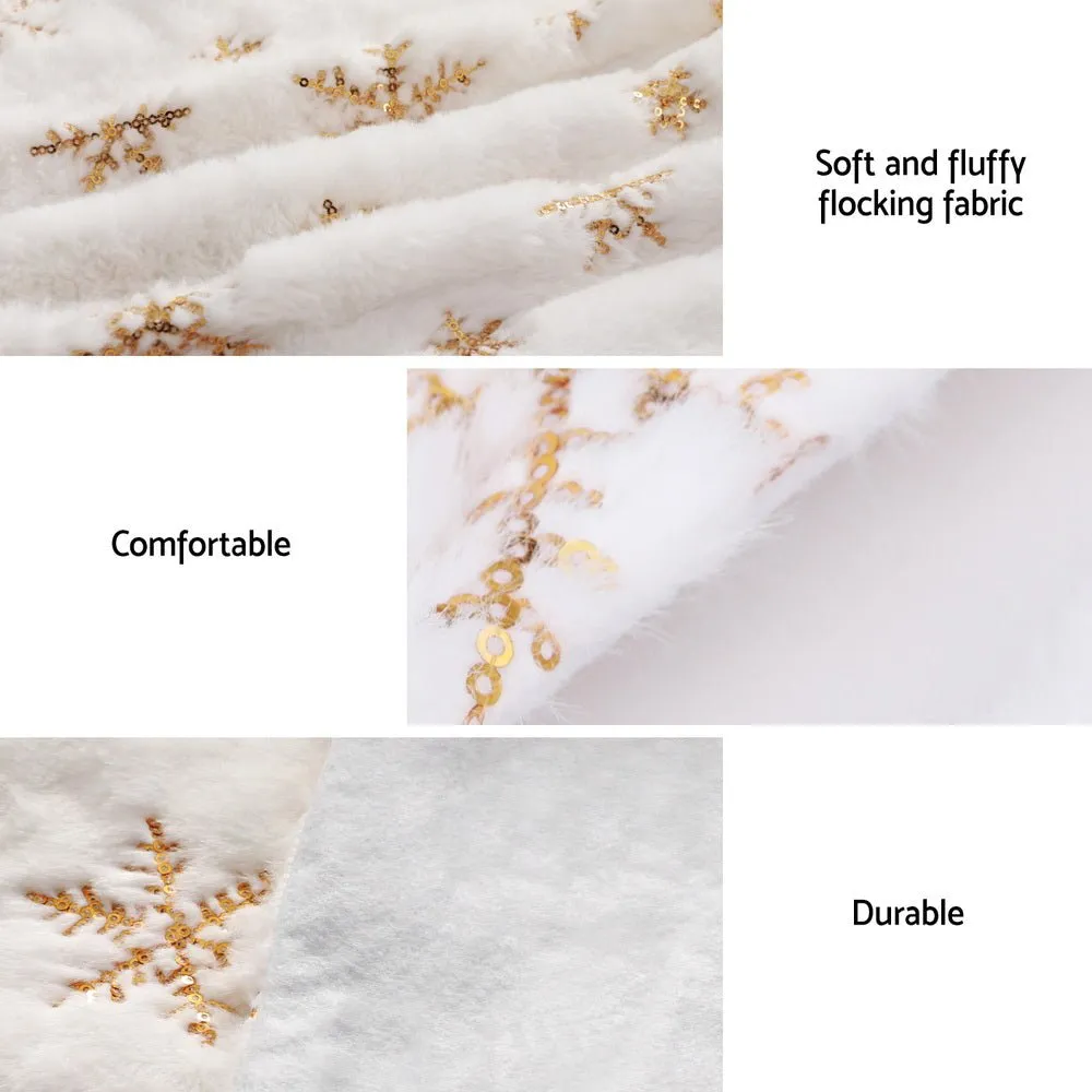 Christmas Tree Skirt 120cm Snowflake Ornaments Xmas Decorations