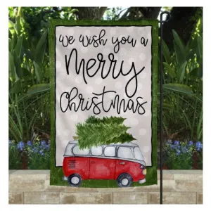 Christmas: Van with Trees - Garden Flag