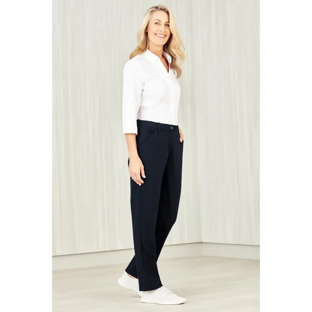 CL955LL SAH Biz Care Womens Comfort Waist Straight Leg Pant Navy