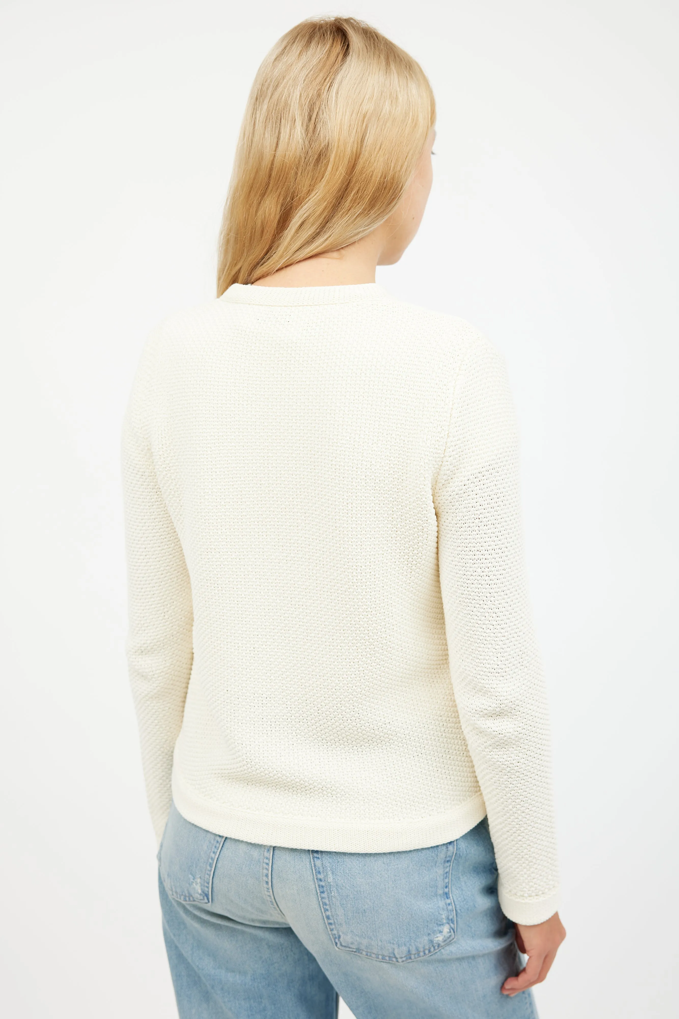 Cream Down Knit Jacket