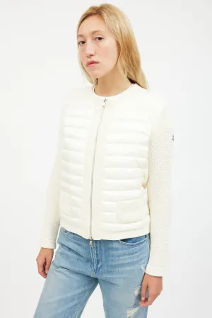 Cream Down Knit Jacket