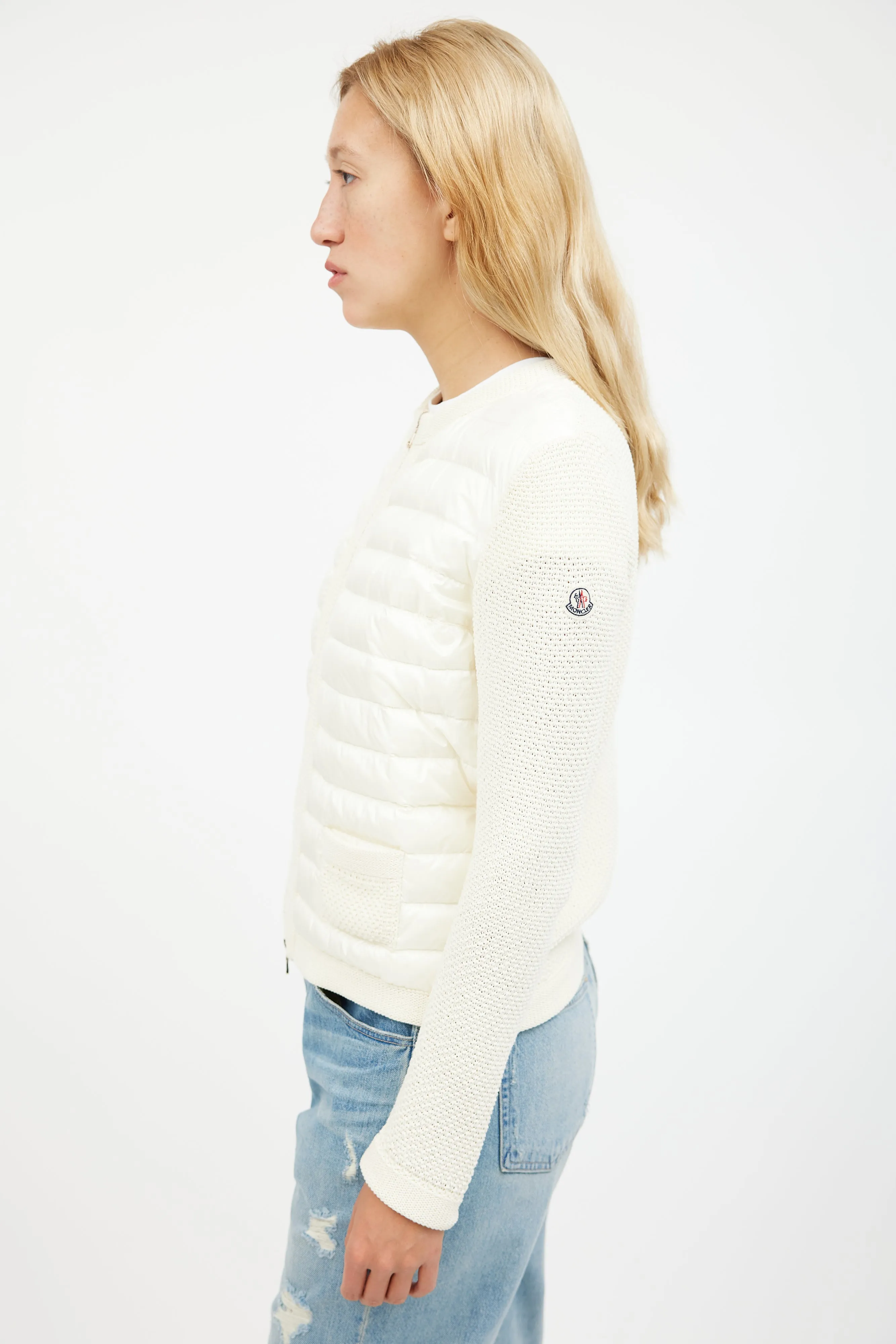 Cream Down Knit Jacket