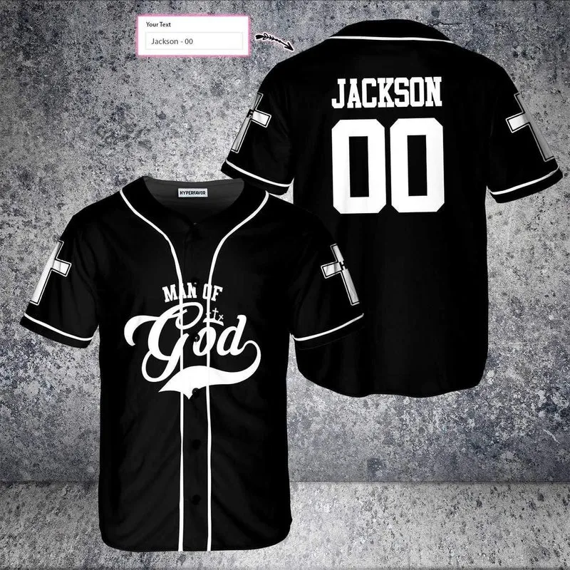 Cross Baseball Jersey - Man Of God Custom Printed 3D Baseball Jersey Shirt For Men Women