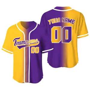 Custom Gradient Color Baseball Jersey Team Clothing Customized Your Name Number Mesh V-Neck Streetwear Man Women Shirt