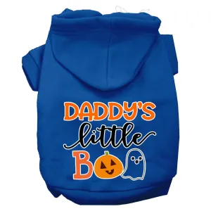 Daddy's Little Boo Screen Print Dog Hoodie Blue M