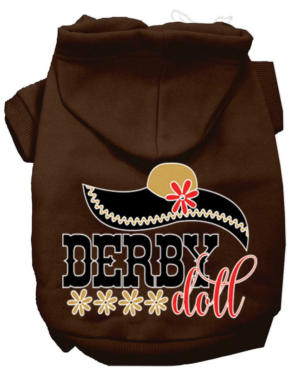 Derby Doll Screen Print Dog Hoodie Brown L