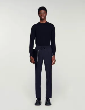 Elasticated Straight-Leg Pants