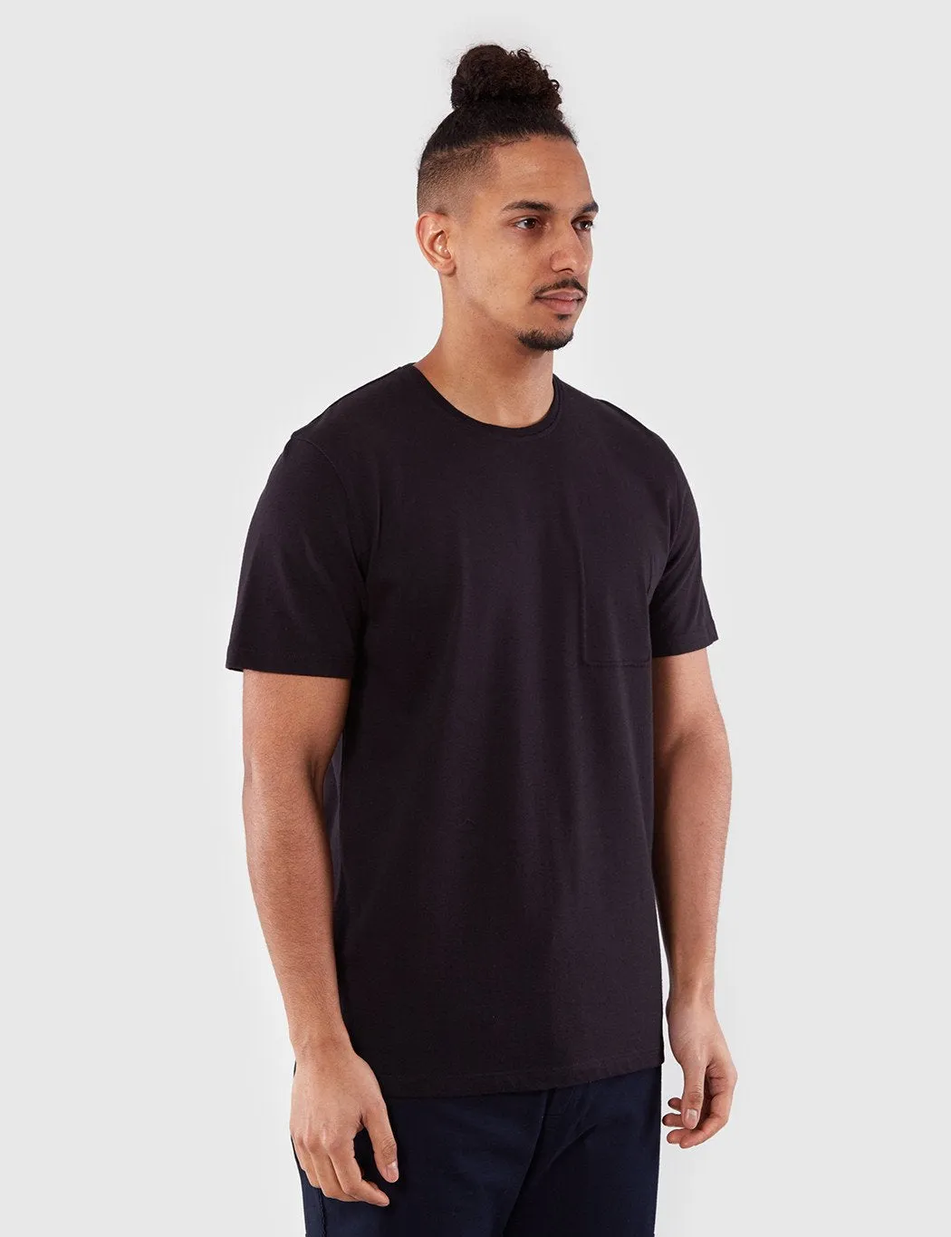 Folk Deboss Pocket T-Shirt - Black