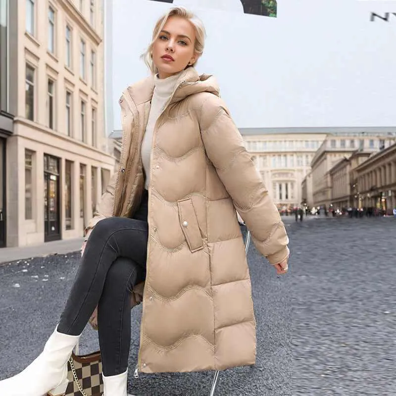 Glow Chic's Below the Knee Mid-Length Down Jacket