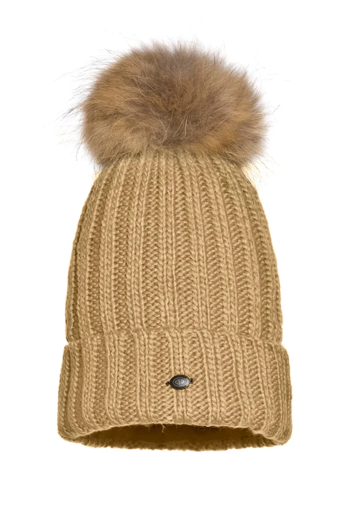 Goldbergh Una Fur Pom Pom Hat in Latte