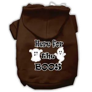 Here For The Boos Screenprint Dog Hoodie Brown Xxxl(20)