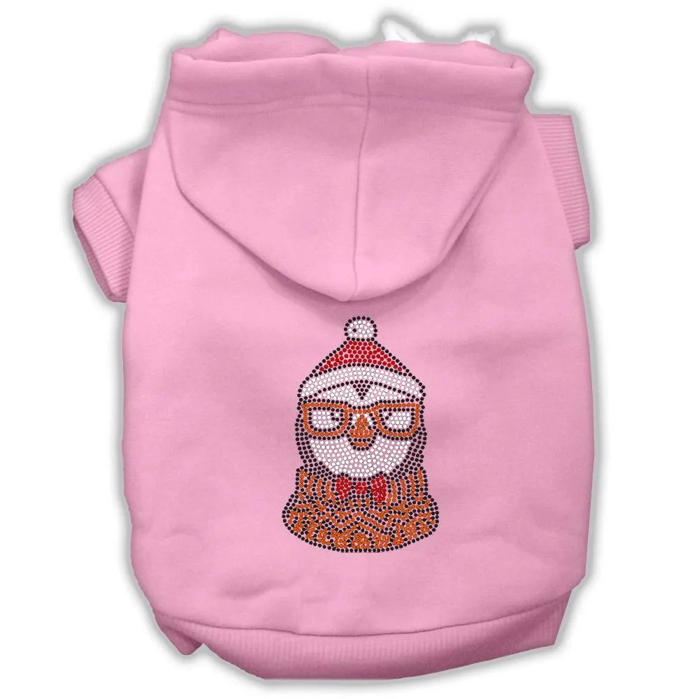 Hipster Penguin Rhinestone Dog Hoodie Light Pink Xxl (18)