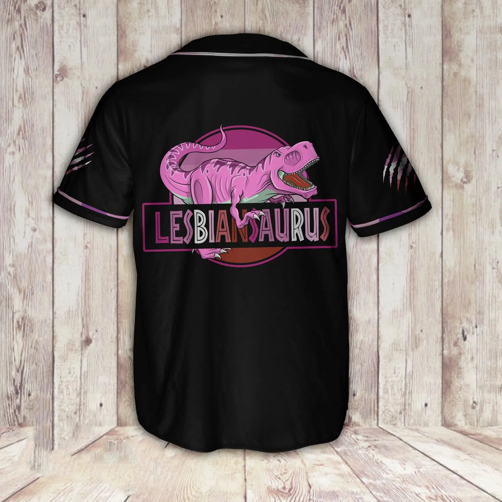 LGBT Pride Lesbiansaurus Baseball Shirt, Idea Gift Shirt for LGBT