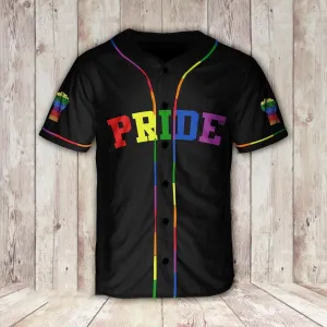 Lgbt Pride Rainbow Color Custom Name Baseball Shirt, Pride LGBT Baseball Jersey