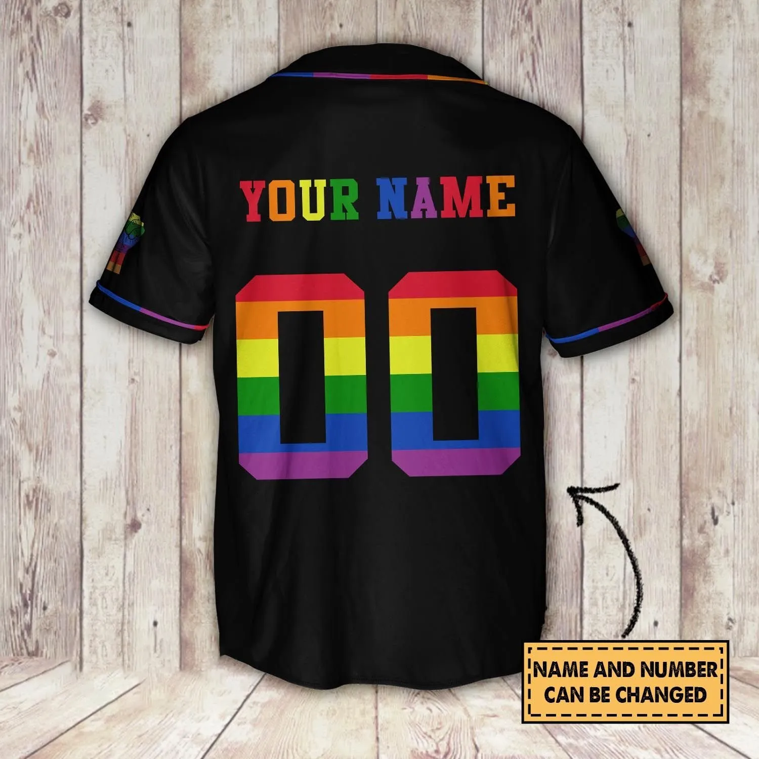 Lgbt Pride Rainbow Color Custom Name Baseball Shirt, Pride LGBT Baseball Jersey