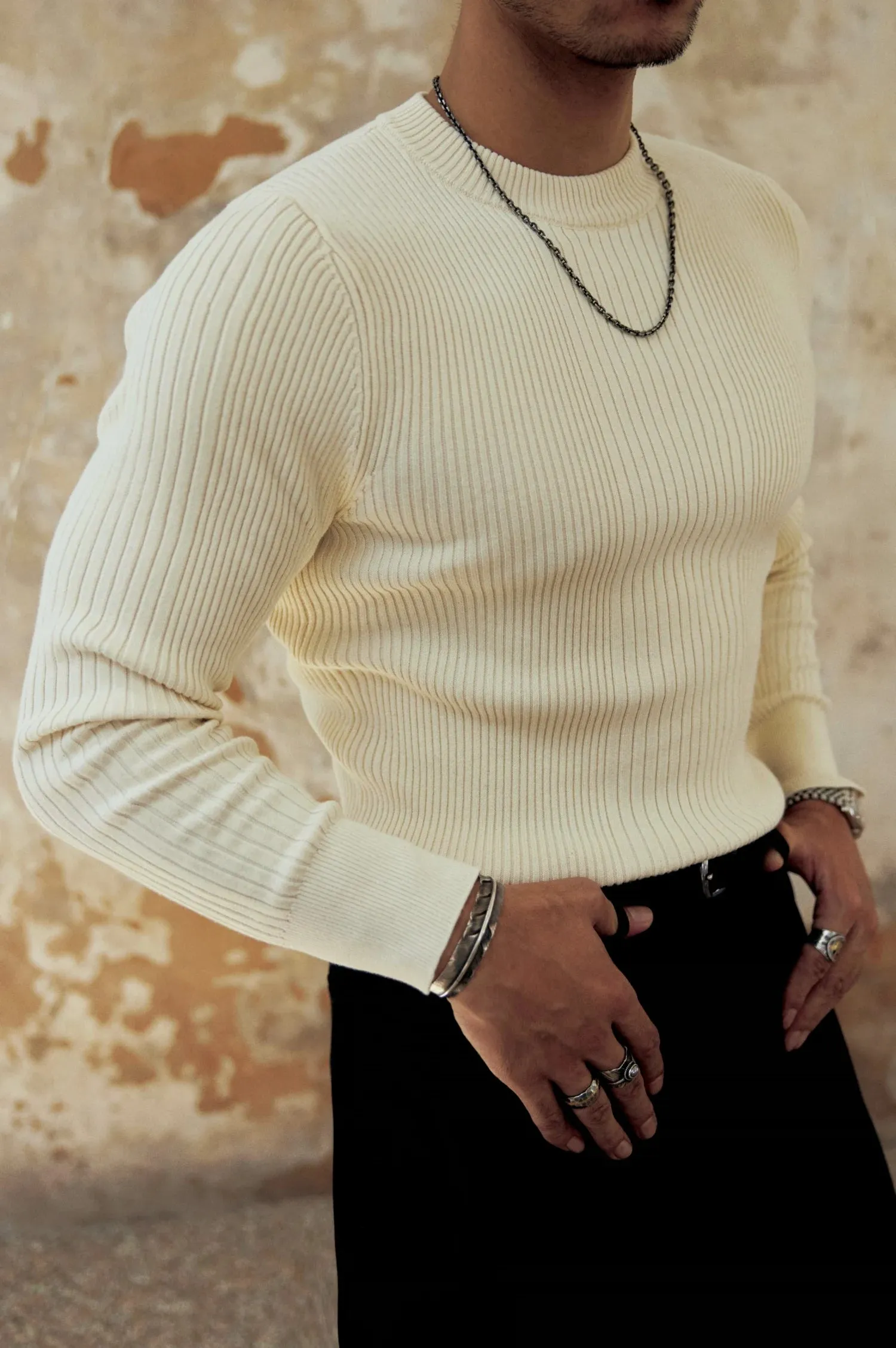 Men's Knitted Stretchy Sweater