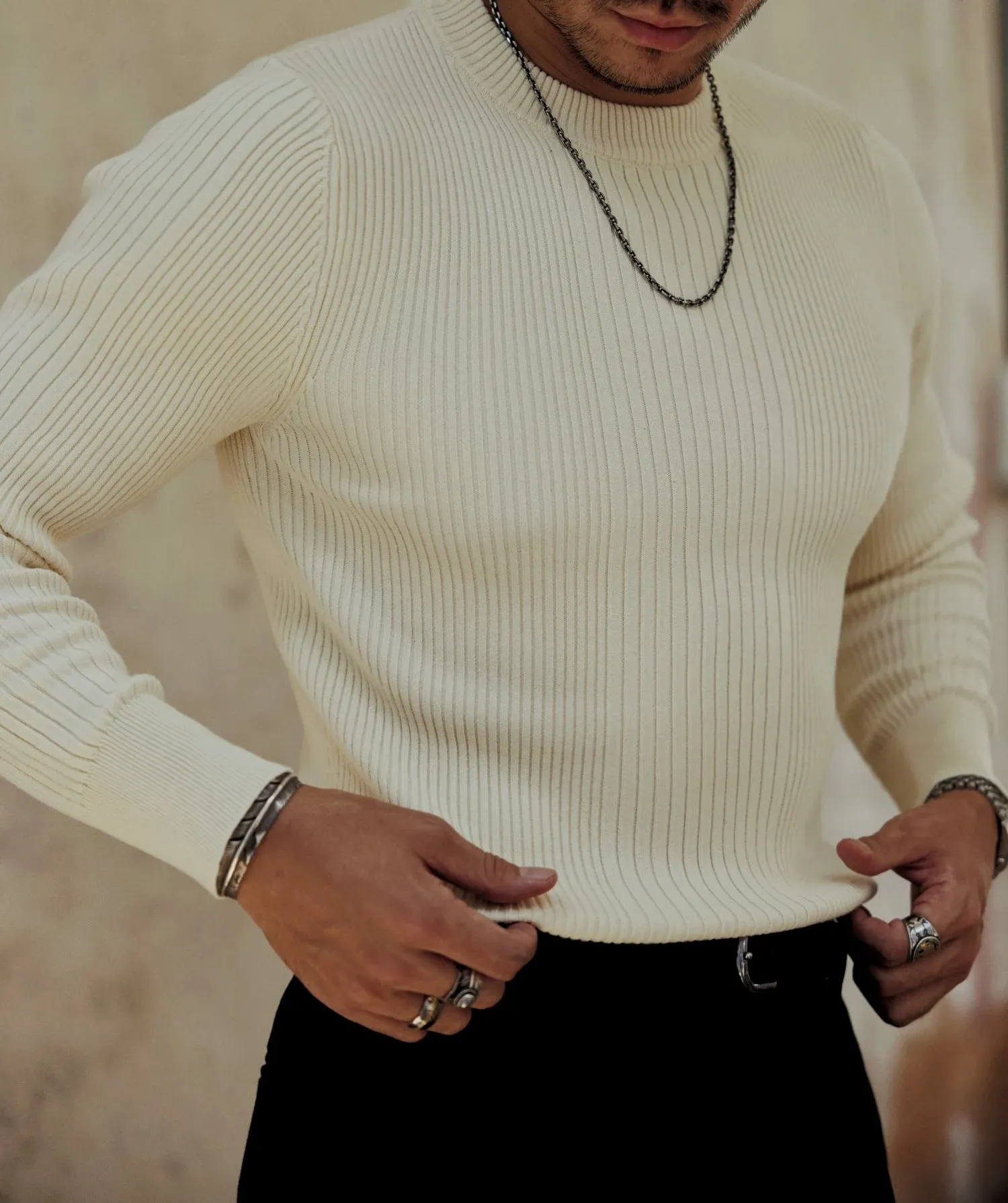 Men's Knitted Stretchy Sweater