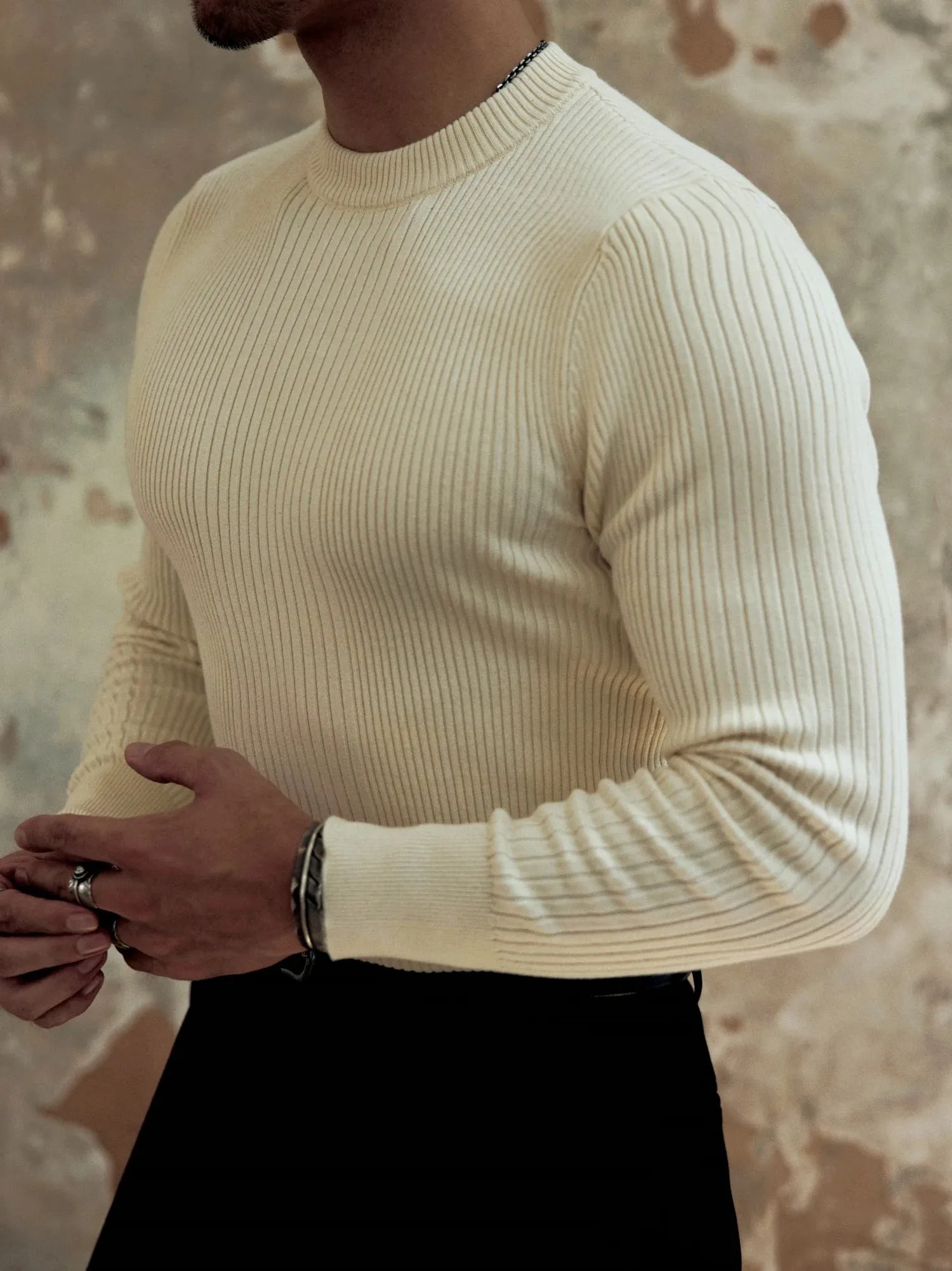 Men's Knitted Stretchy Sweater