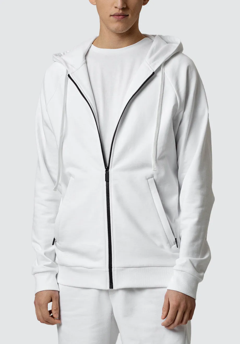 Men's Zipped Hoodie Memore | White