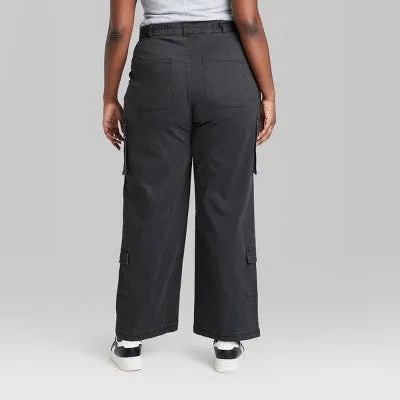 New - Wild Fable Women's High Rise Straight Relaxed Cargo Utility Pants