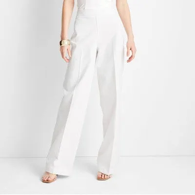 New - Women's High-Rise Straight Leg Pants - Future Collective with Jenee Naylor White 14