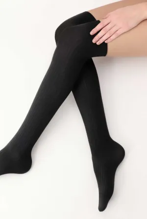 Oroblu Over The Knees Black Soft Rib Socks