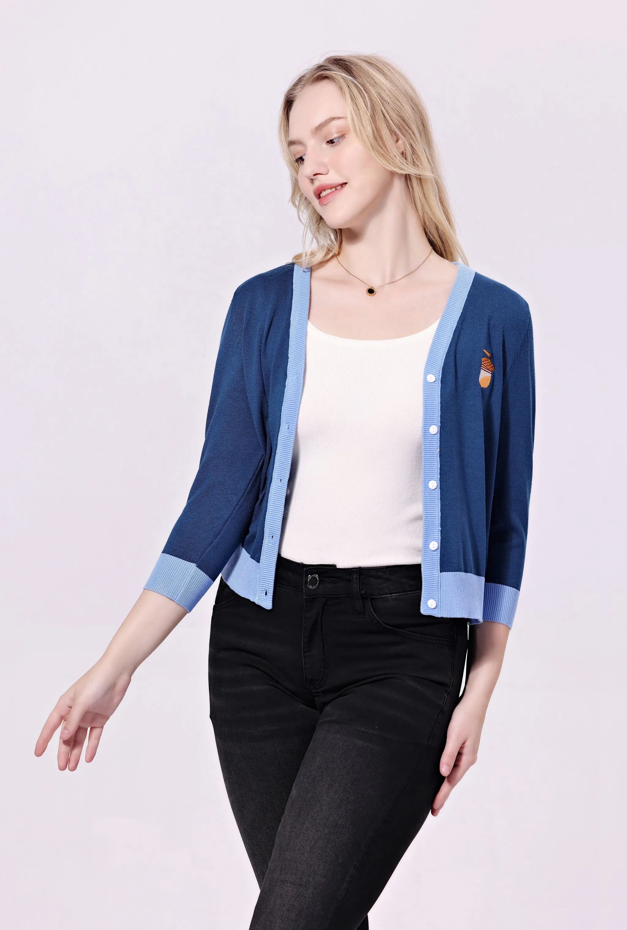 PENGUIN EMBROIDERED CARDIGAN