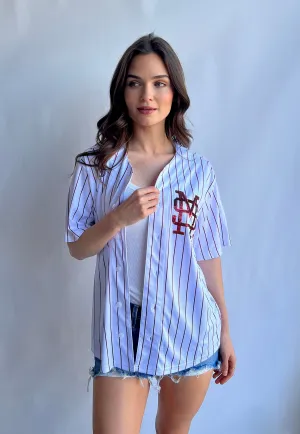 Pinstripe MSU Baseball uniform