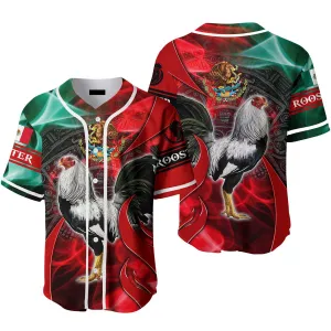 Rooster Mexico - Gift For Mexicans, Mexico Lovers - Red And Green Baseball Jerseys For Men & Women