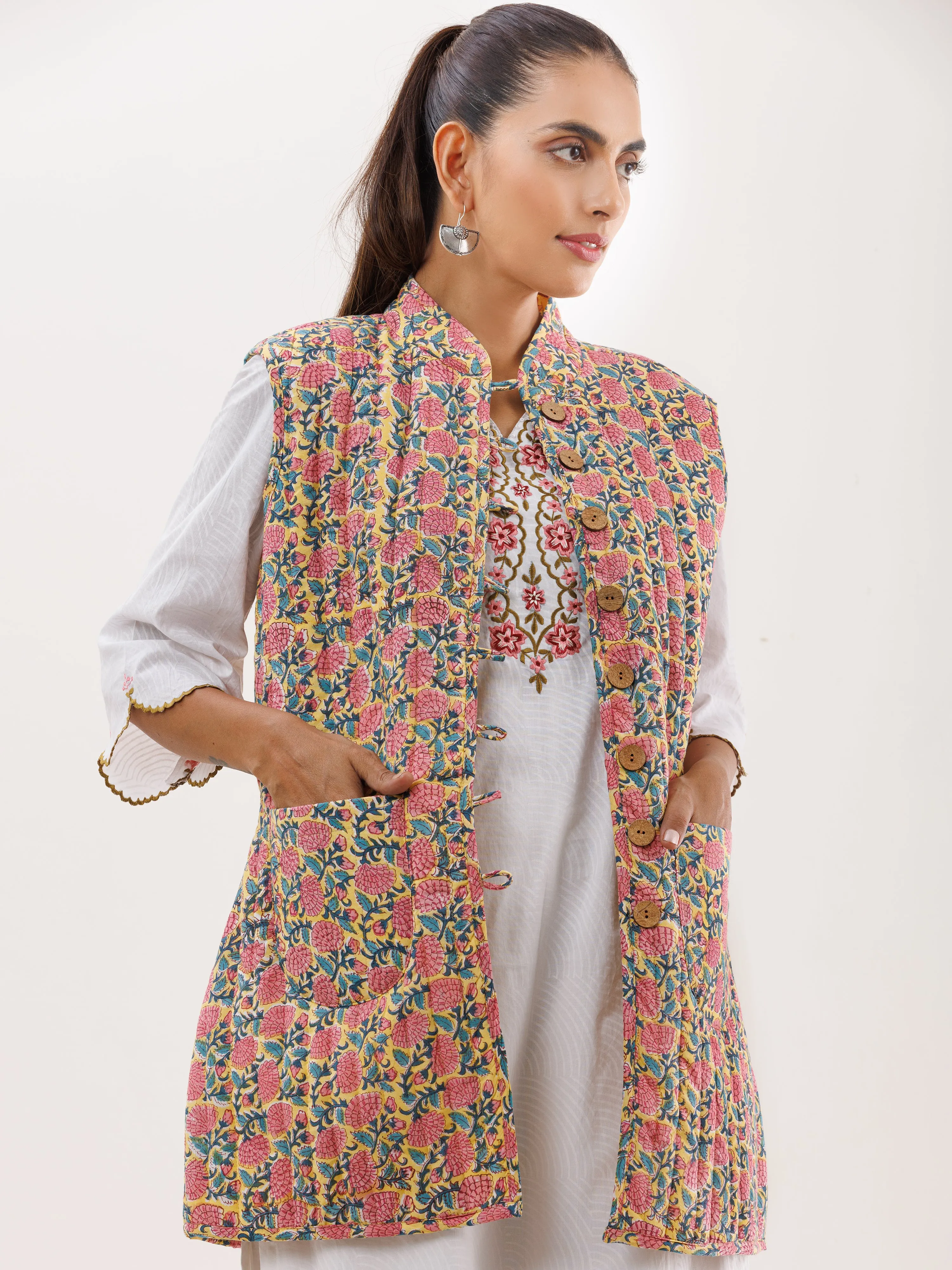 Shishir Ruhani Quilted Reversible Sleeveless Jacket