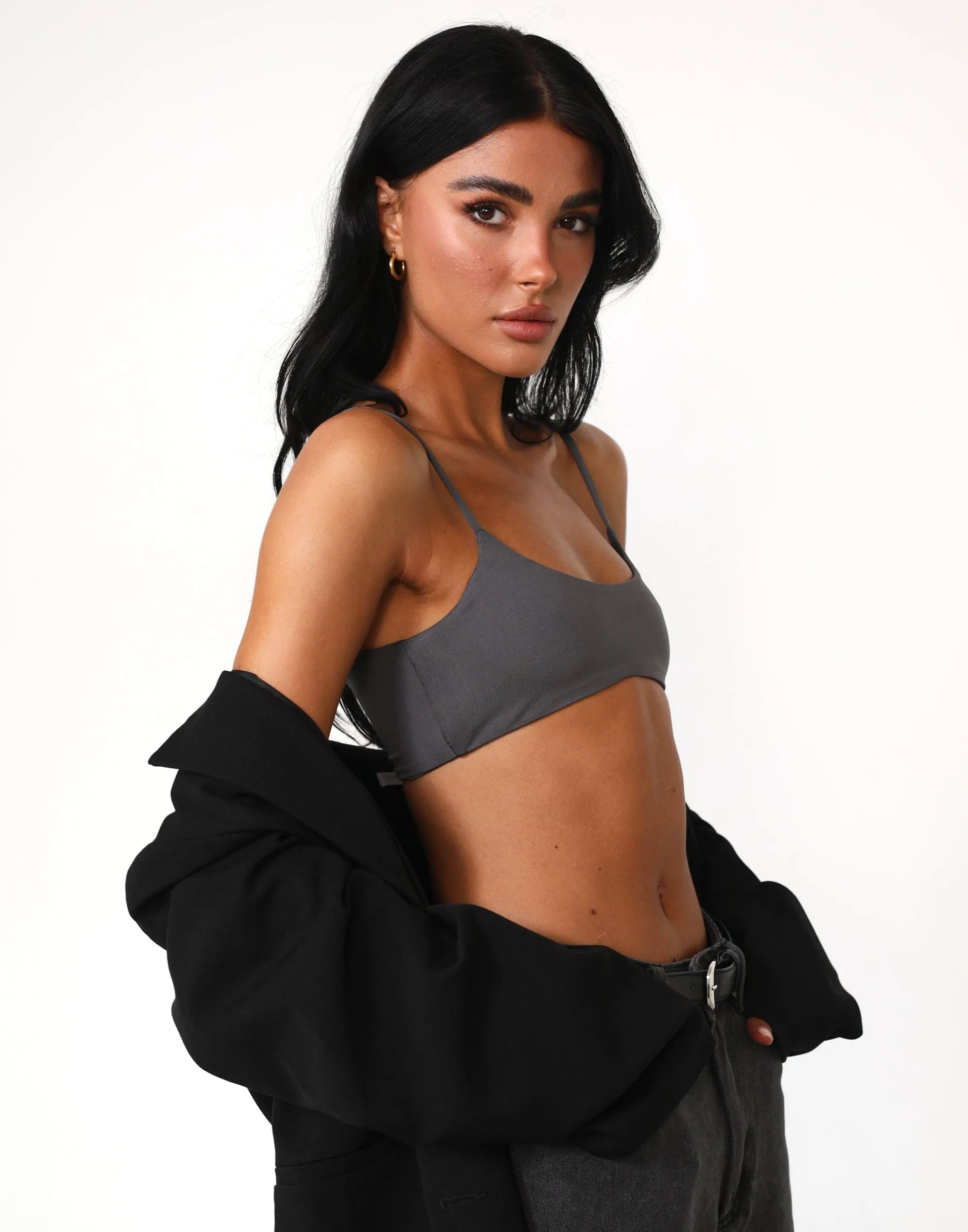 Stamina Crop Top (Slate)