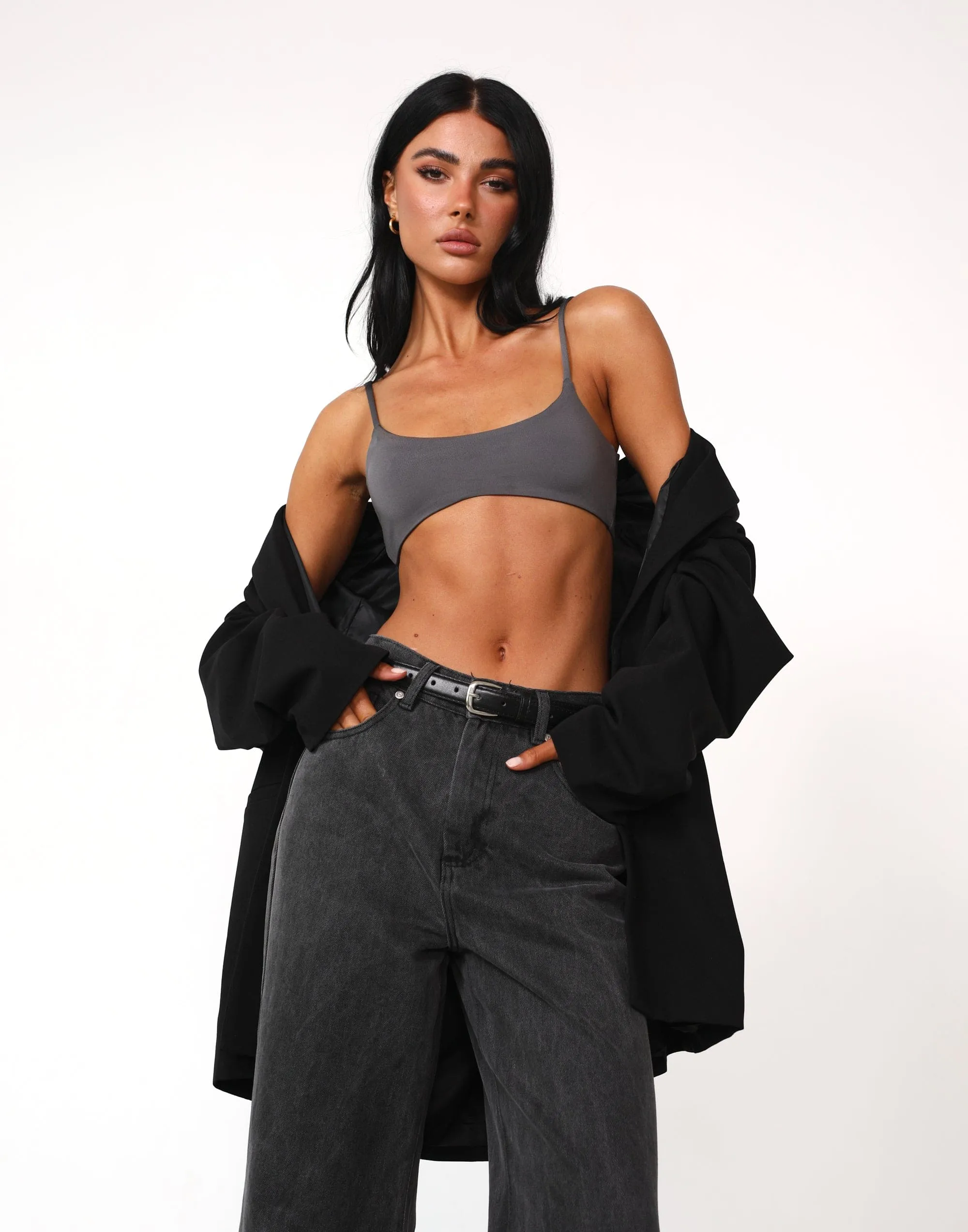 Stamina Crop Top (Slate)