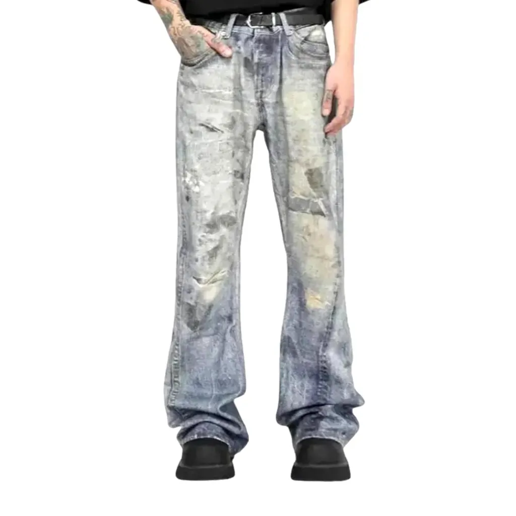 Stylish flared men's jeans