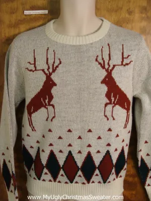 Vintage 60s or 70s Reindeer Christmas Sweater