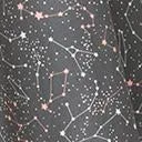 Vintage Style Grey Star Constellation Print Cotton Circle Skirt