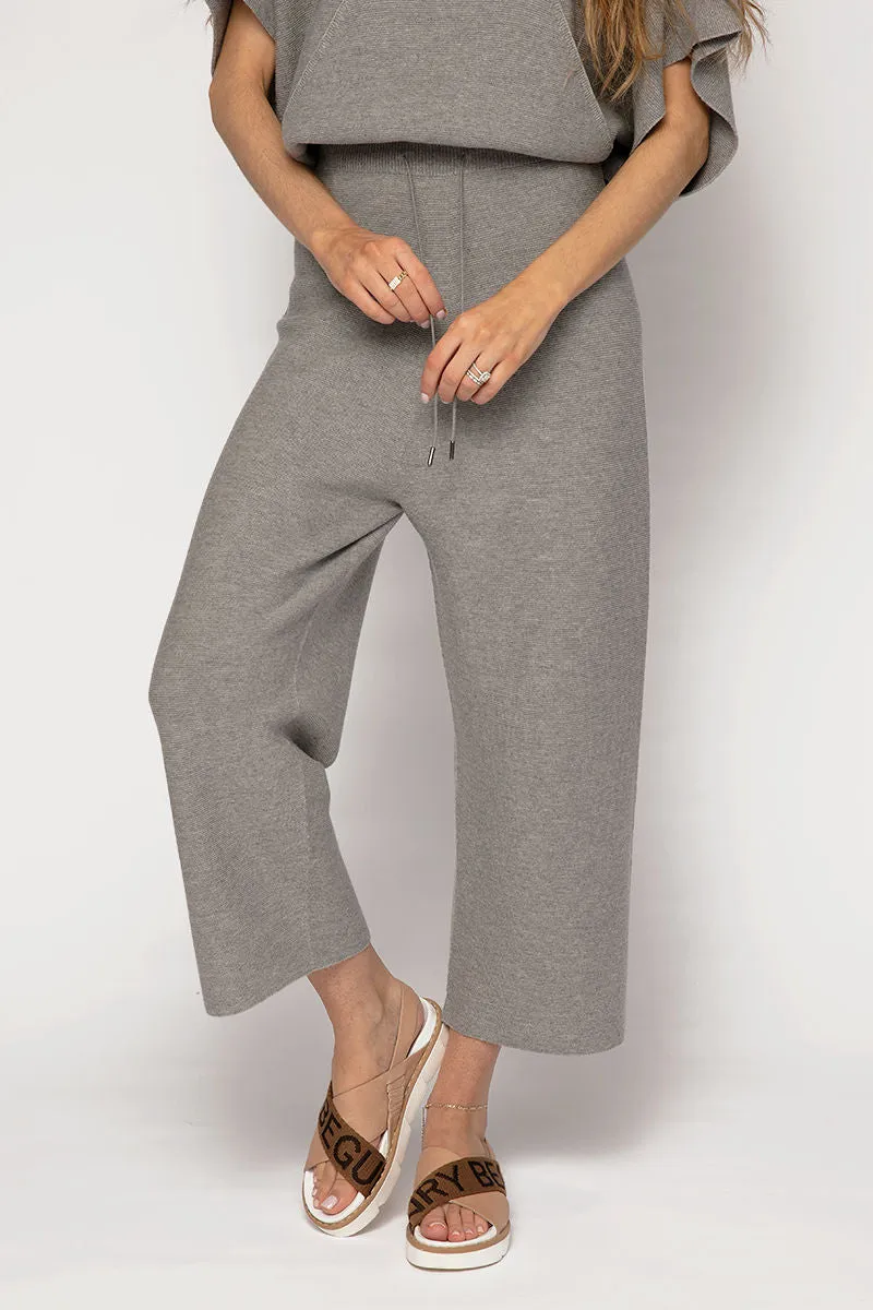 Wide Leg Track Pants in Grey