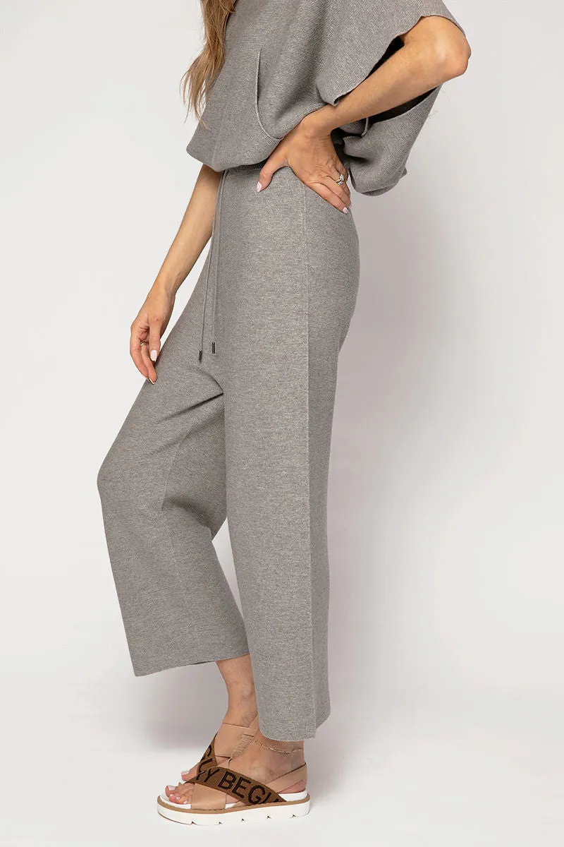 Wide Leg Track Pants in Grey