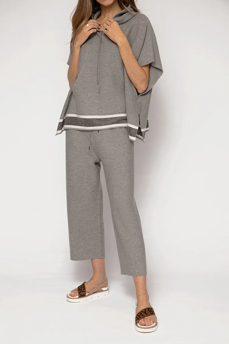 Wide Leg Track Pants in Grey