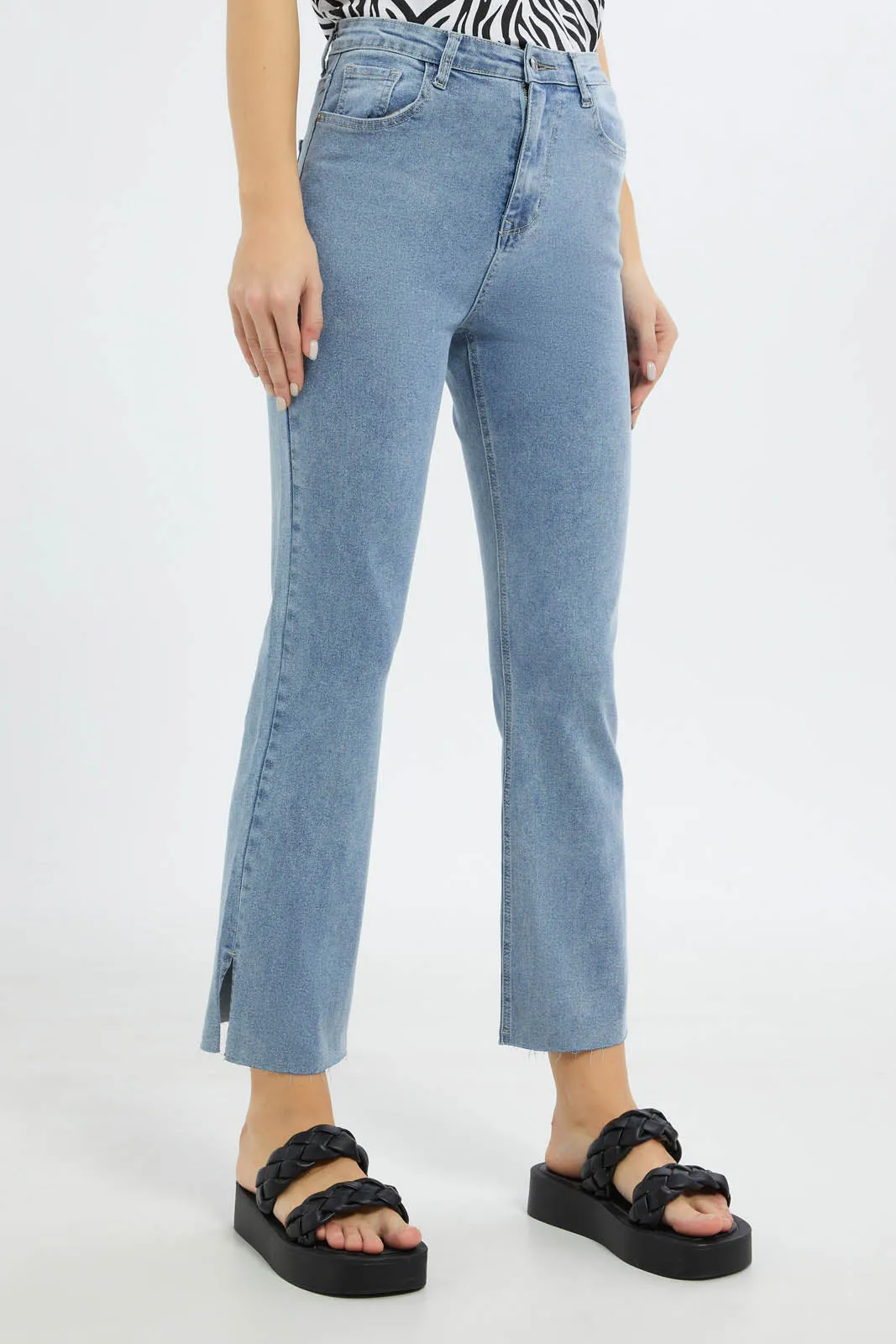 Women Blue Flared Jeans