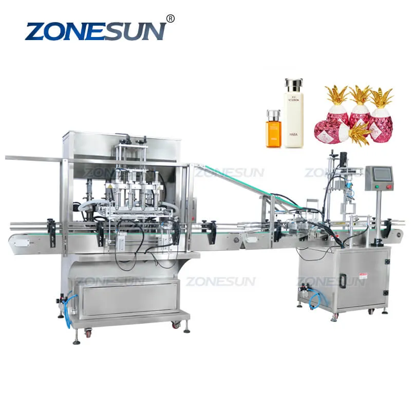 ZS-FAL180A9 Automatic 4 Heads Servo Motor Plastic Liquor Wine Juice Drinks Irregular Bottle Filling Capping Machine Production Line